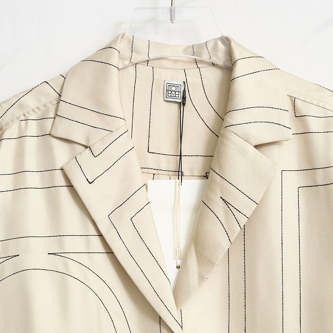 Toteme Toteme Women's Geometric Silk Blouse Size S / US 4 / IT 40 - 2 Thumbnail