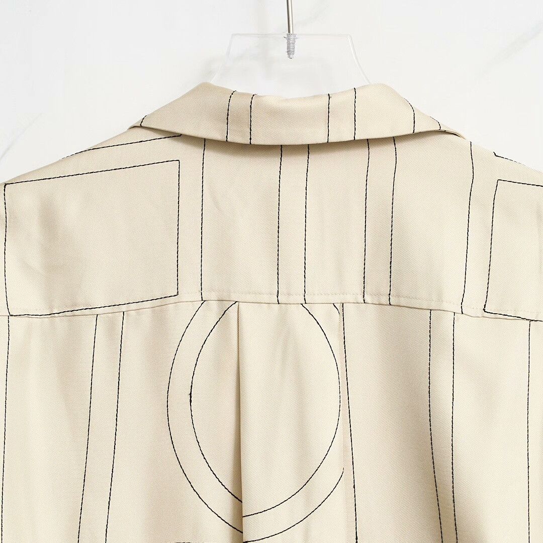 Toteme Toteme Women's Geometric Silk Blouse Size S / US 4 / IT 40 - 6 Thumbnail