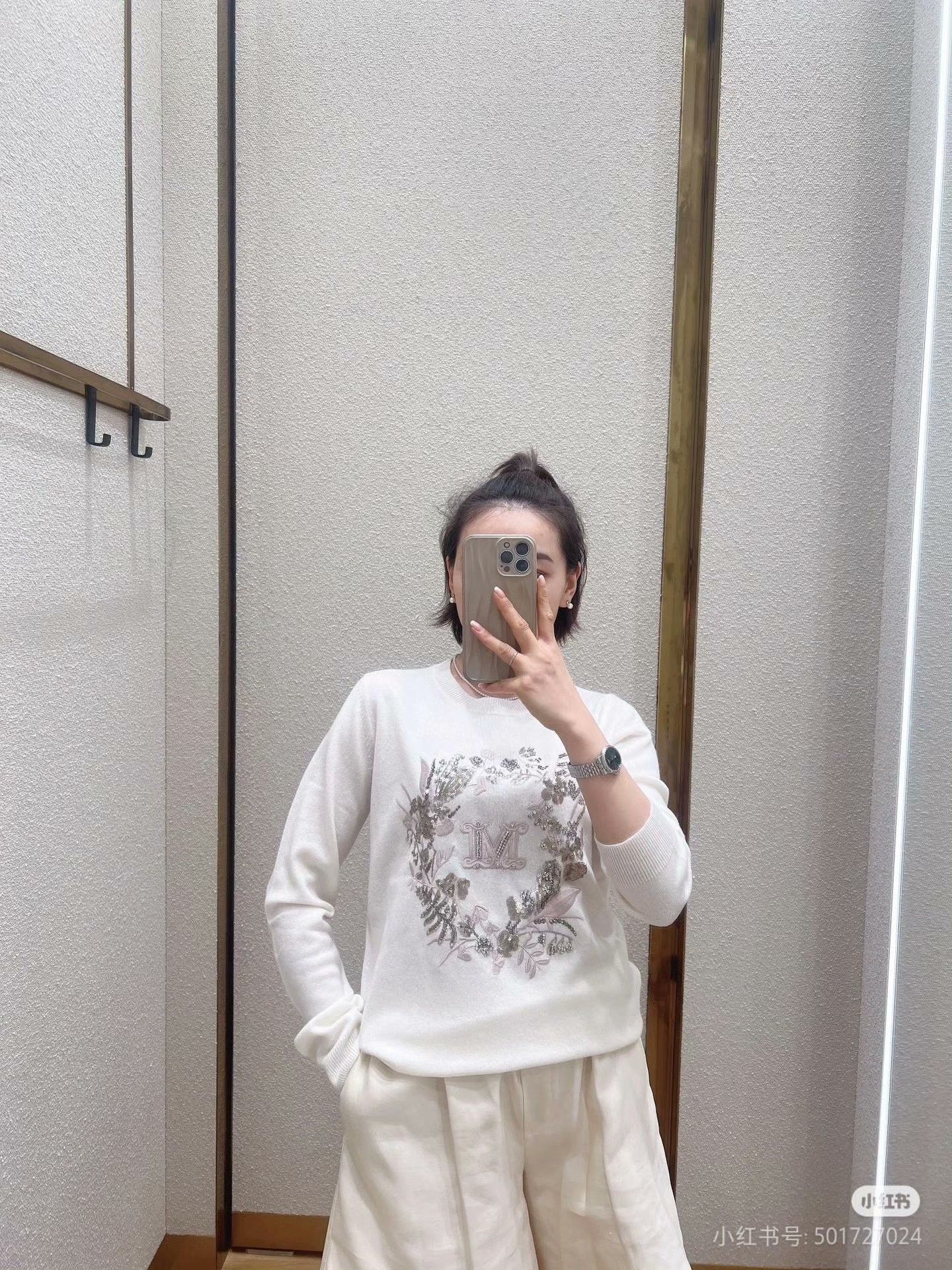 Max Mara Max Mara Women's Floral Embroidered Knit Size S / US 4 / IT 40 - 8 Thumbnail