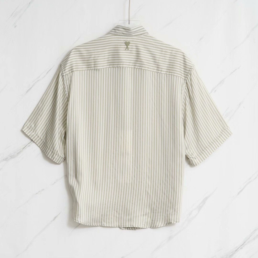 AMI Ami Paris Men's Striped Collar Shirt Size US S / EU 44-46 / 1 - 4 Thumbnail