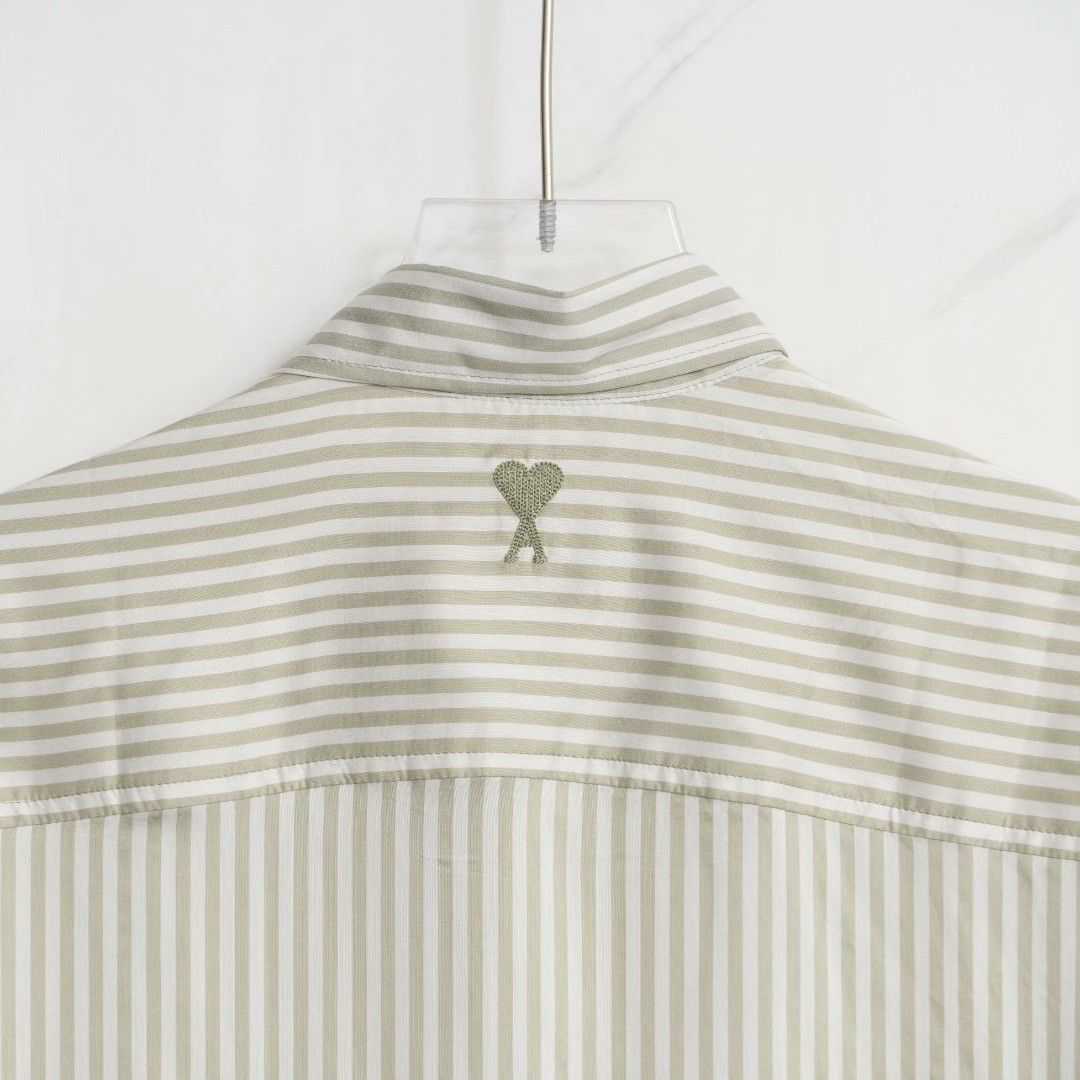 AMI Ami Paris Men's Striped Collar Shirt Size US S / EU 44-46 / 1 - 5 Thumbnail