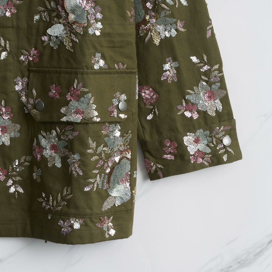 Saint Laurent Paris Saint Laurent Women's Heavy Embroidered Utility Jacket Size XS / US 0-2 / IT 36-38 - 3 Thumbnail
