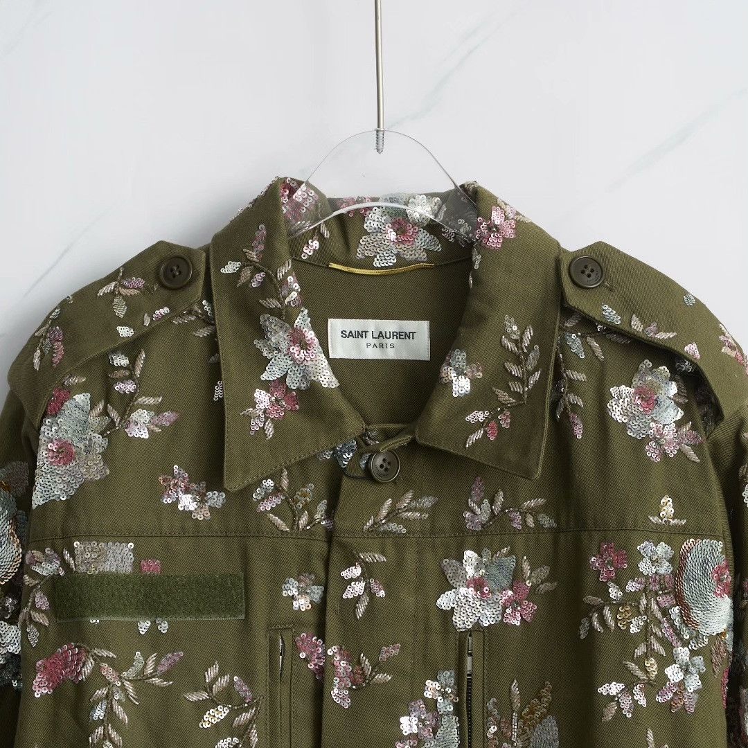 Saint Laurent Paris Saint Laurent Women's Heavy Embroidered Utility Jacket Size XS / US 0-2 / IT 36-38 - 2 Thumbnail