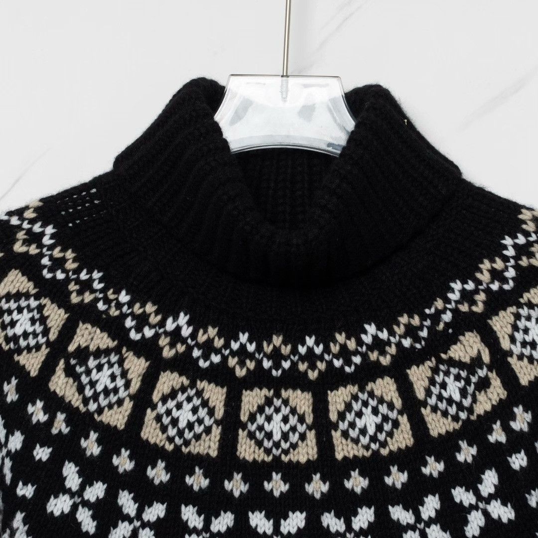 Bogner Bogner Women's Jacquard Turtleneck Sweater Size XXS / US 00 / IT 34 - 2 Thumbnail