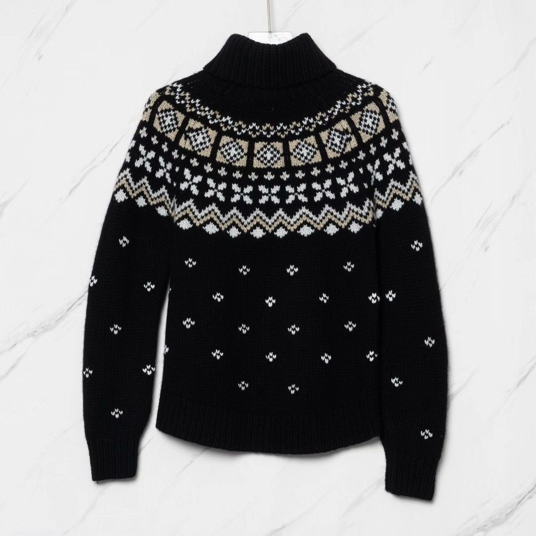 Bogner Bogner Women's Jacquard Turtleneck Sweater Size XXS / US 00 / IT 34 - 3 Thumbnail