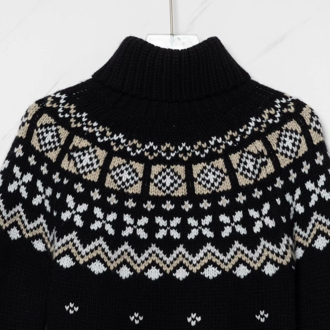 Bogner Bogner Women's Jacquard Turtleneck Sweater Size XXS / US 00 / IT 34 - 4 Thumbnail