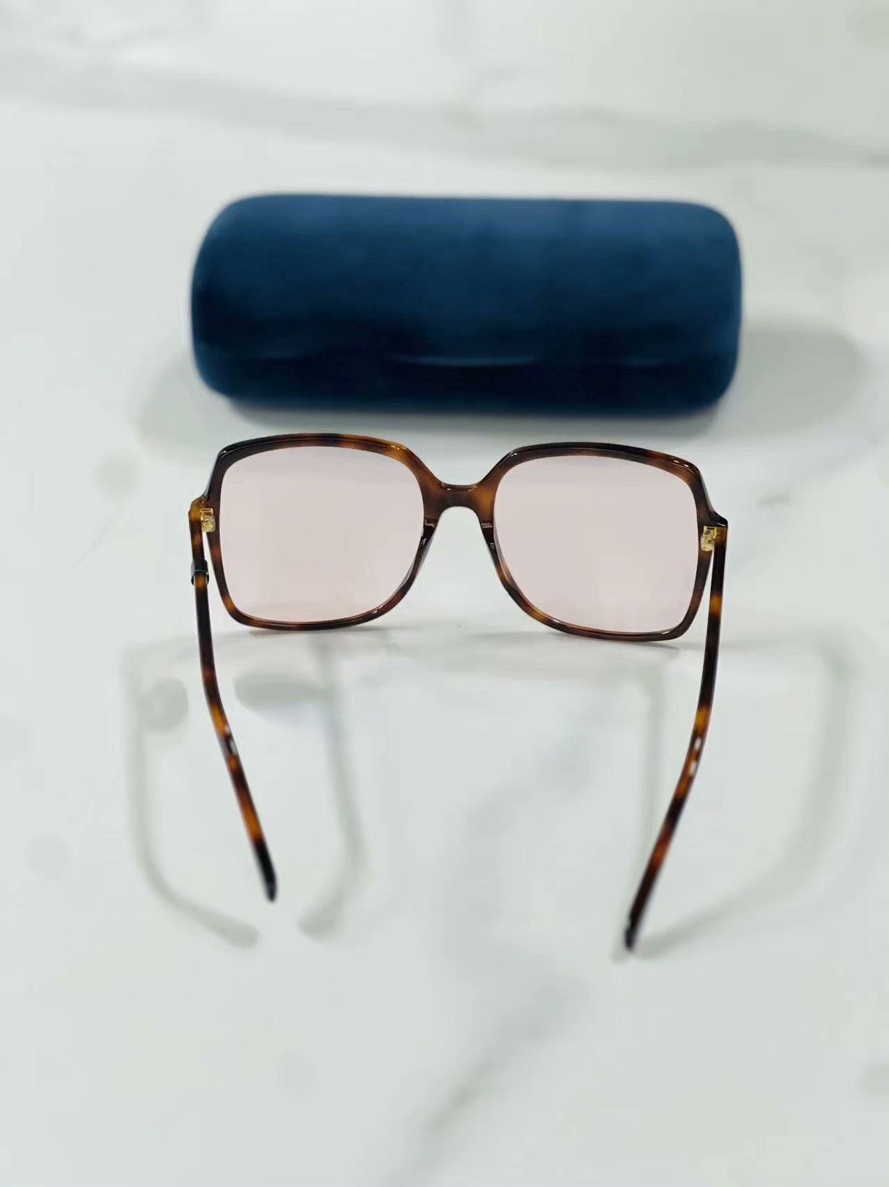 Gucci Gucci Classic Double G Tortoiseshell Sunglasses Size ONE SIZE - 2 Thumbnail