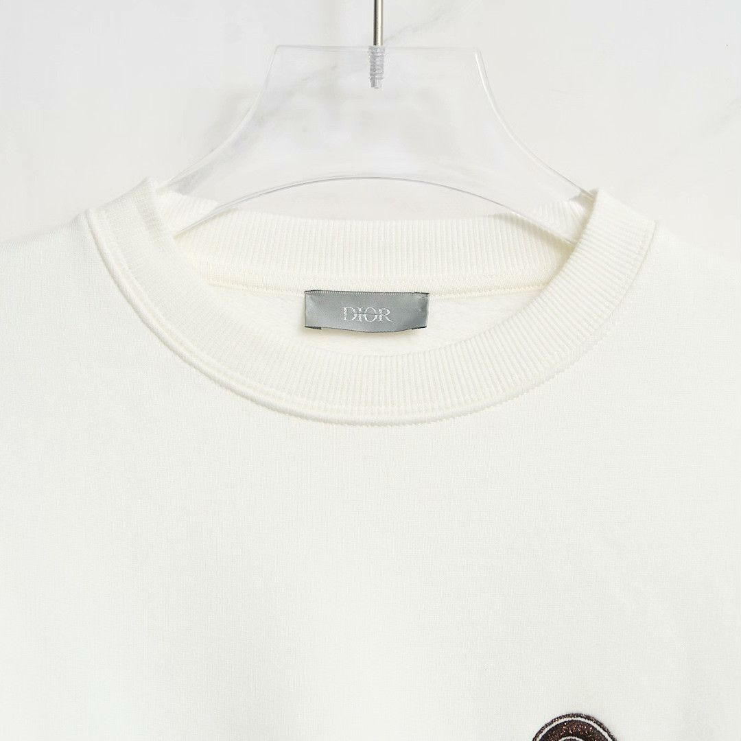 Dior Dior Unisex Gold Thread Embroidered Crewneck Sweatshirt Size US M / EU 48-50 / 2 - 2 Thumbnail
