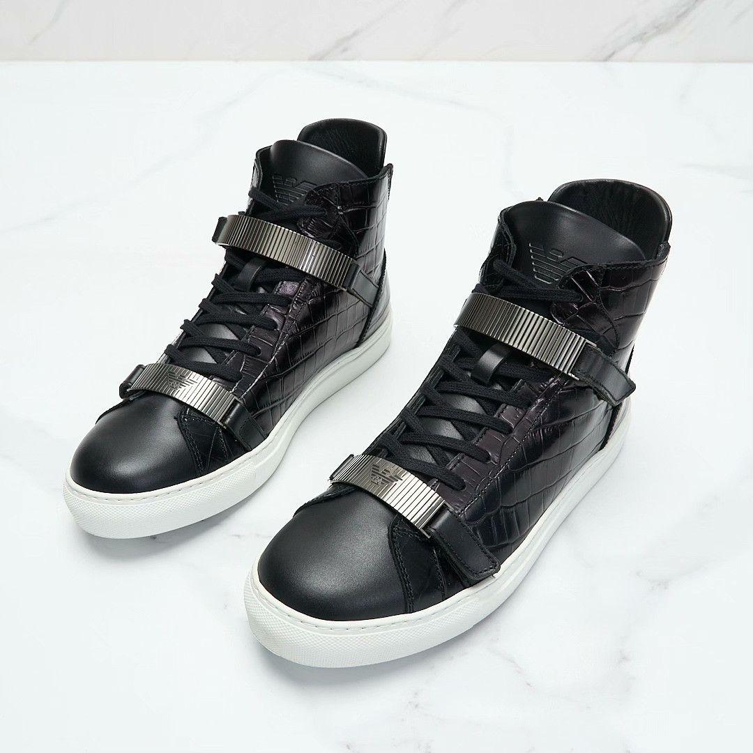 Emporio Armani Emporio Armani Men's Crocodile High-Top Casual Shoes Size US 9 / EU 42 - 3 Thumbnail