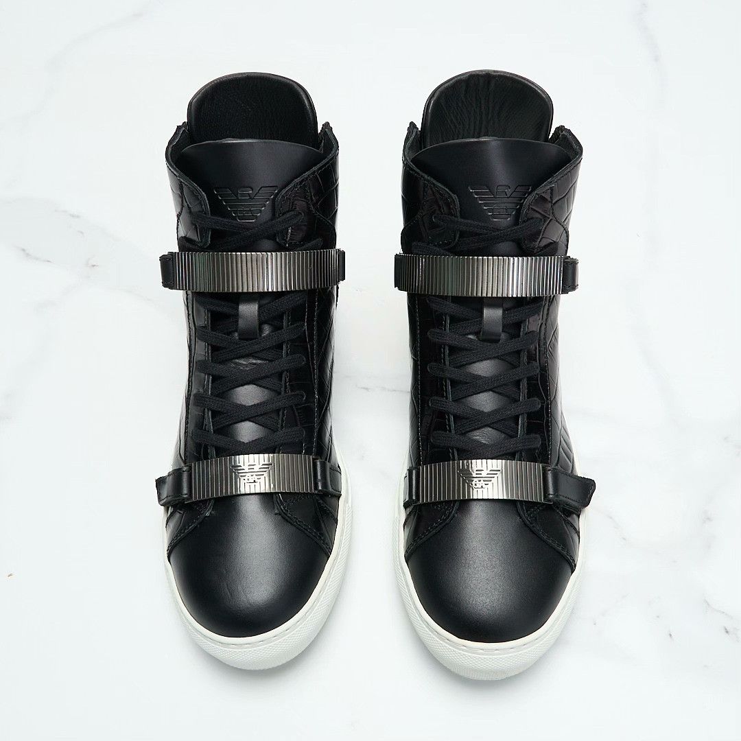 Emporio Armani Emporio Armani Men's Crocodile High-Top Casual Shoes Size US 9 / EU 42 - 4 Thumbnail