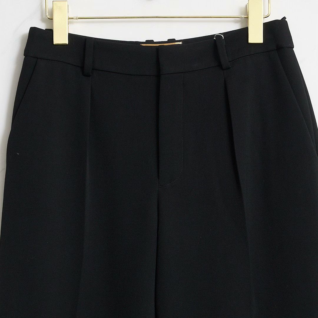 Saint Laurent Paris Saint Laurent Women's Pleated Straight Trousers Size 38" / US 16 / IT 52 - 2 Thumbnail