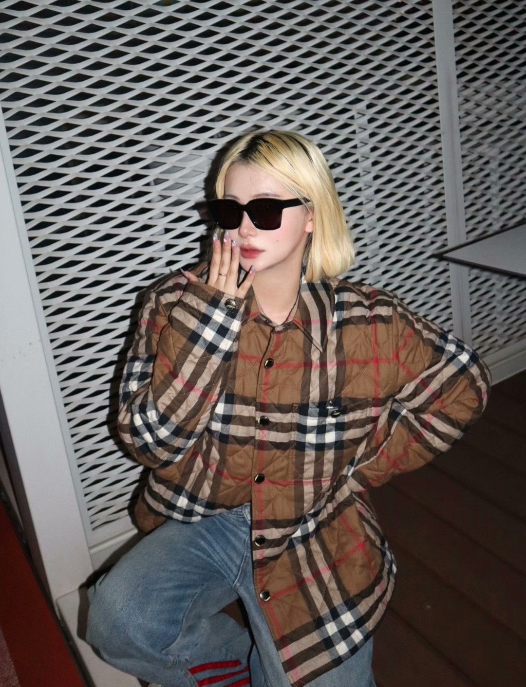 Burberry Burberry Neutral Plaid Quilted Cotton Jacket Size US XXL / EU 58 / 5 - 7 Thumbnail