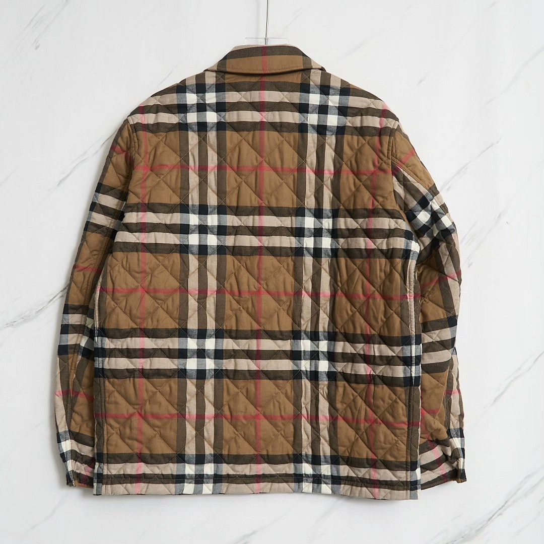 Burberry Burberry Neutral Plaid Quilted Cotton Jacket Size US XXL / EU 58 / 5 - 3 Thumbnail
