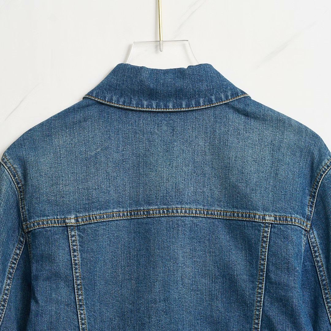 Moschino Moschino Women's Embroidered Washed Denim Jacket Size S / US 4 / IT 40 - 5 Thumbnail