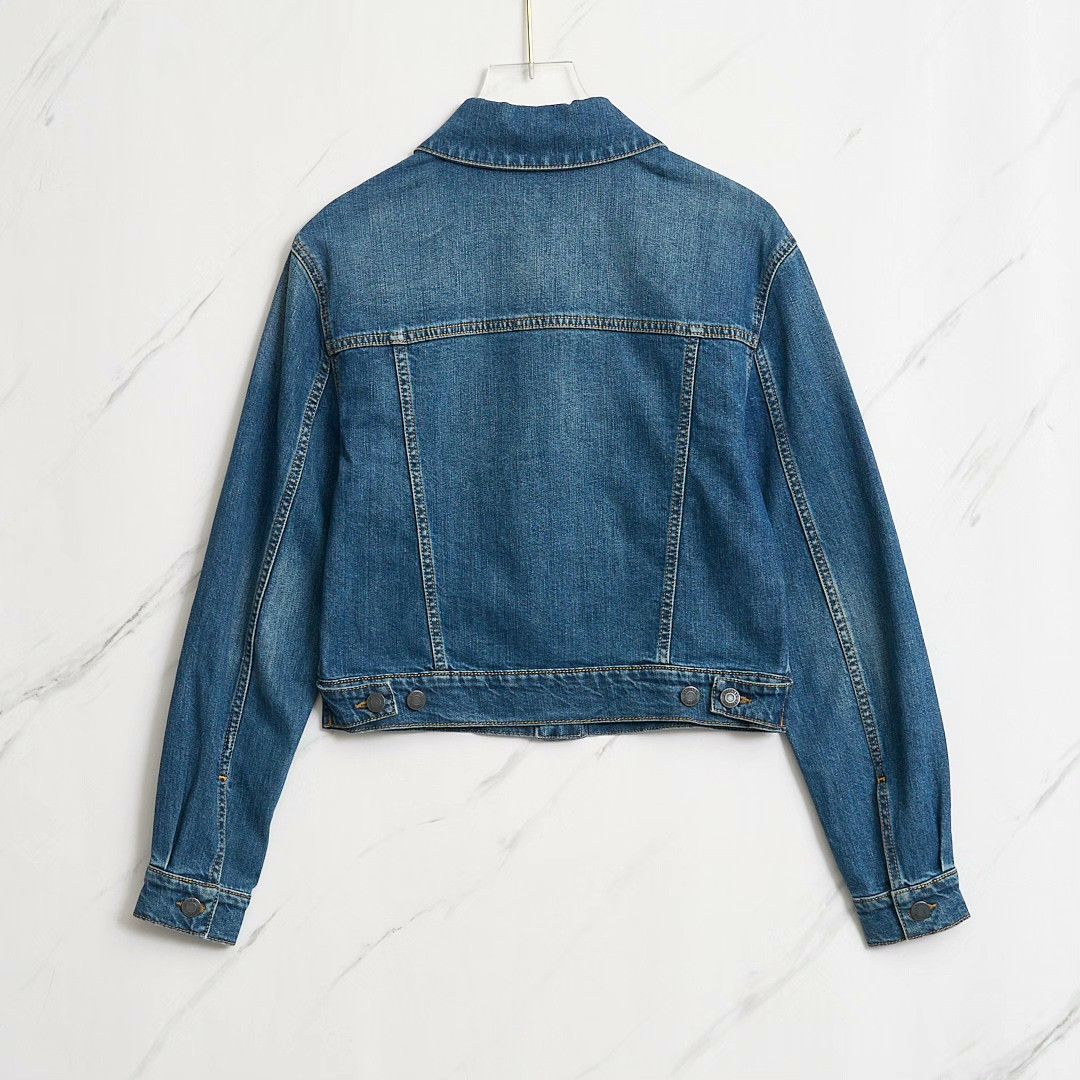 Moschino Moschino Women's Embroidered Washed Denim Jacket Size S / US 4 / IT 40 - 4 Thumbnail