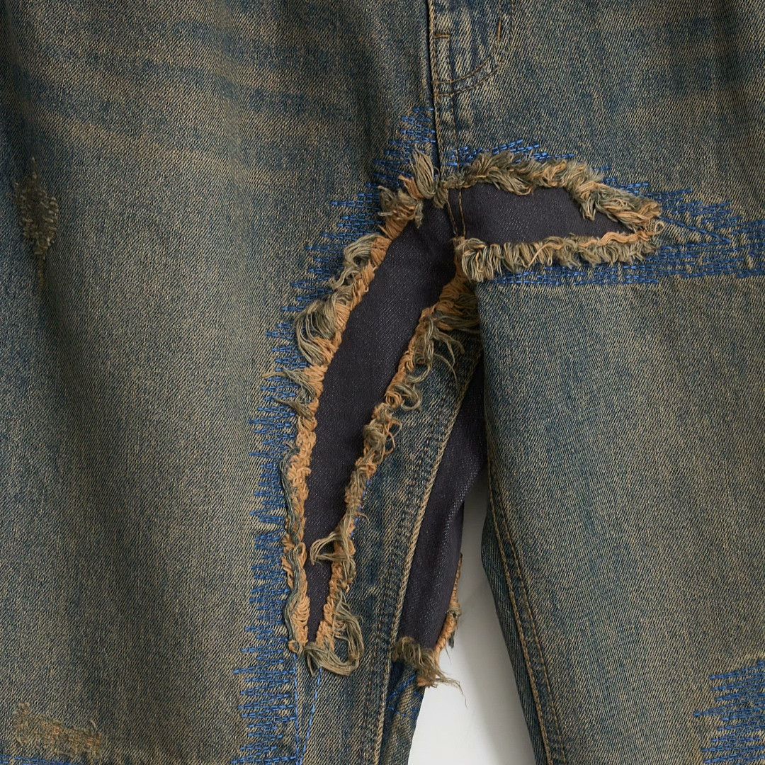 WE11DONE WE11DONE Men's Distressed Patch Jeans Size US 36 / EU 52 - 3 Thumbnail