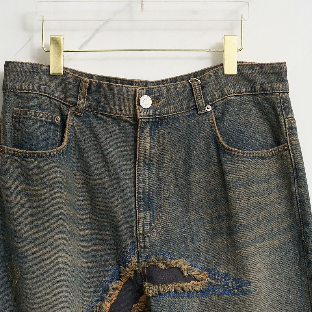 WE11DONE WE11DONE Men's Distressed Patch Jeans Size US 36 / EU 52 - 2 Thumbnail