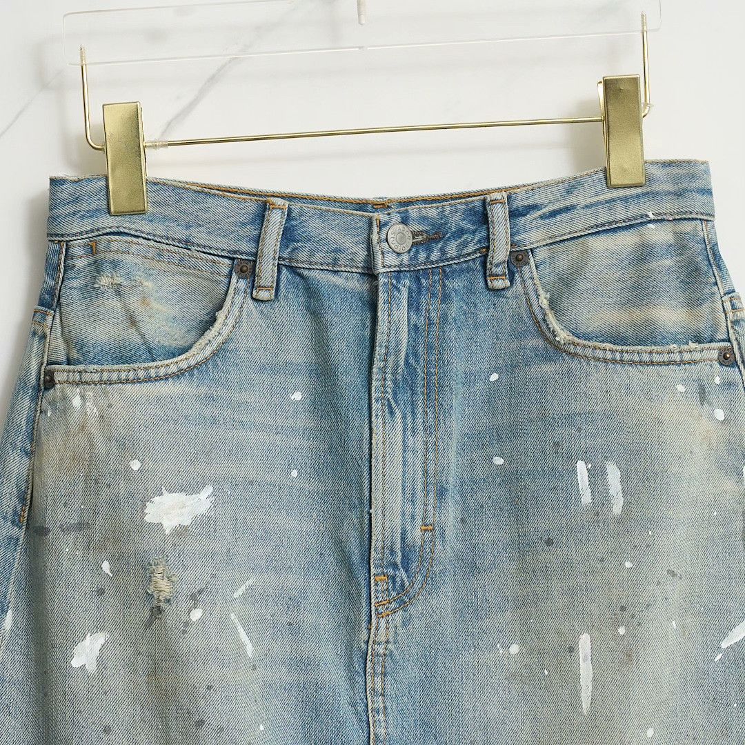 Acne Studios Acne Studios Women's Graffiti Distressed Denim Skirt Size 36" / US 14 / IT 50 - 2 Thumbnail