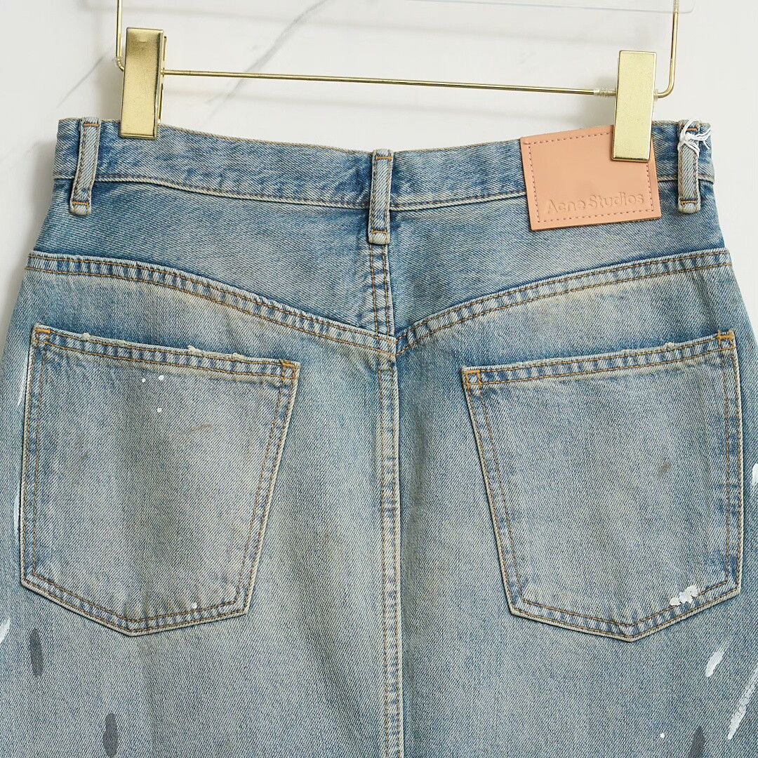 Acne Studios Acne Studios Women's Graffiti Distressed Denim Skirt Size 36" / US 14 / IT 50 - 4 Thumbnail