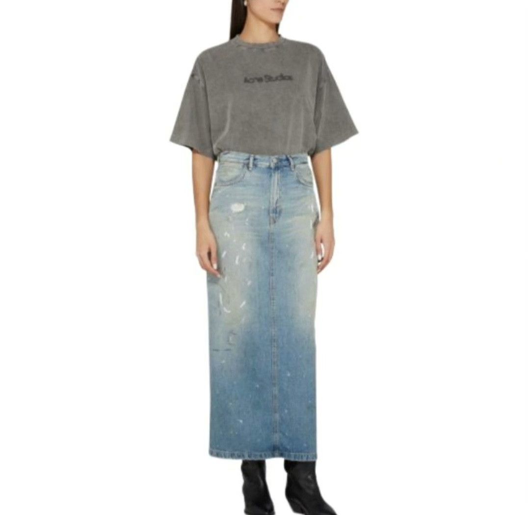 Acne Studios Acne Studios Women's Graffiti Distressed Denim Skirt Size 36" / US 14 / IT 50 - 7 Thumbnail