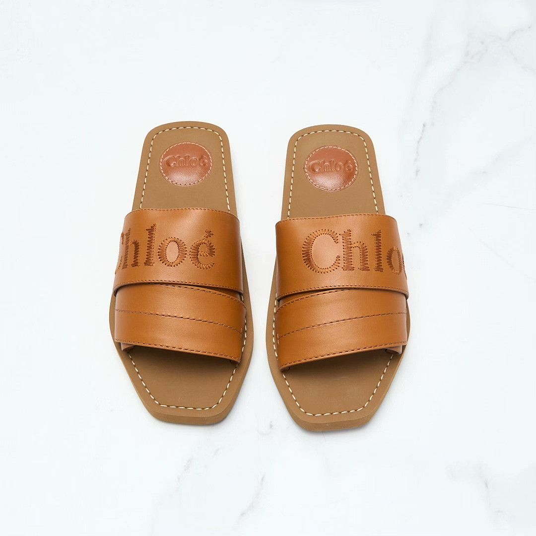 Chloe Chloe Women's Logo Embroidered Slippers Size US 5 / IT 35 - 4 Thumbnail