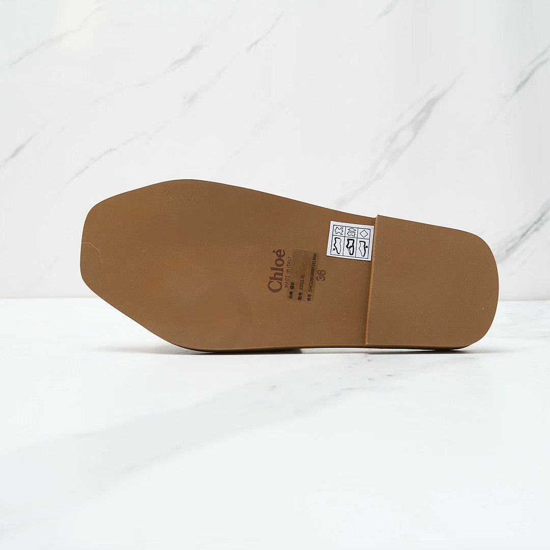 Chloe Chloe Women's Logo Embroidered Slippers Size US 5 / IT 35 - 7 Thumbnail