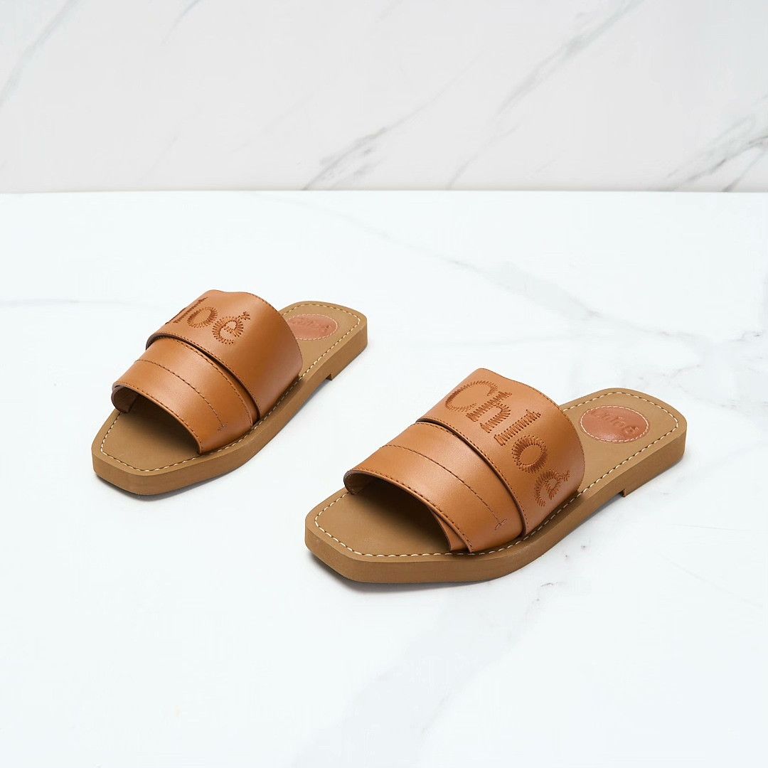 Chloe Chloe Women's Logo Embroidered Slippers Size US 5 / IT 35 - 3 Thumbnail