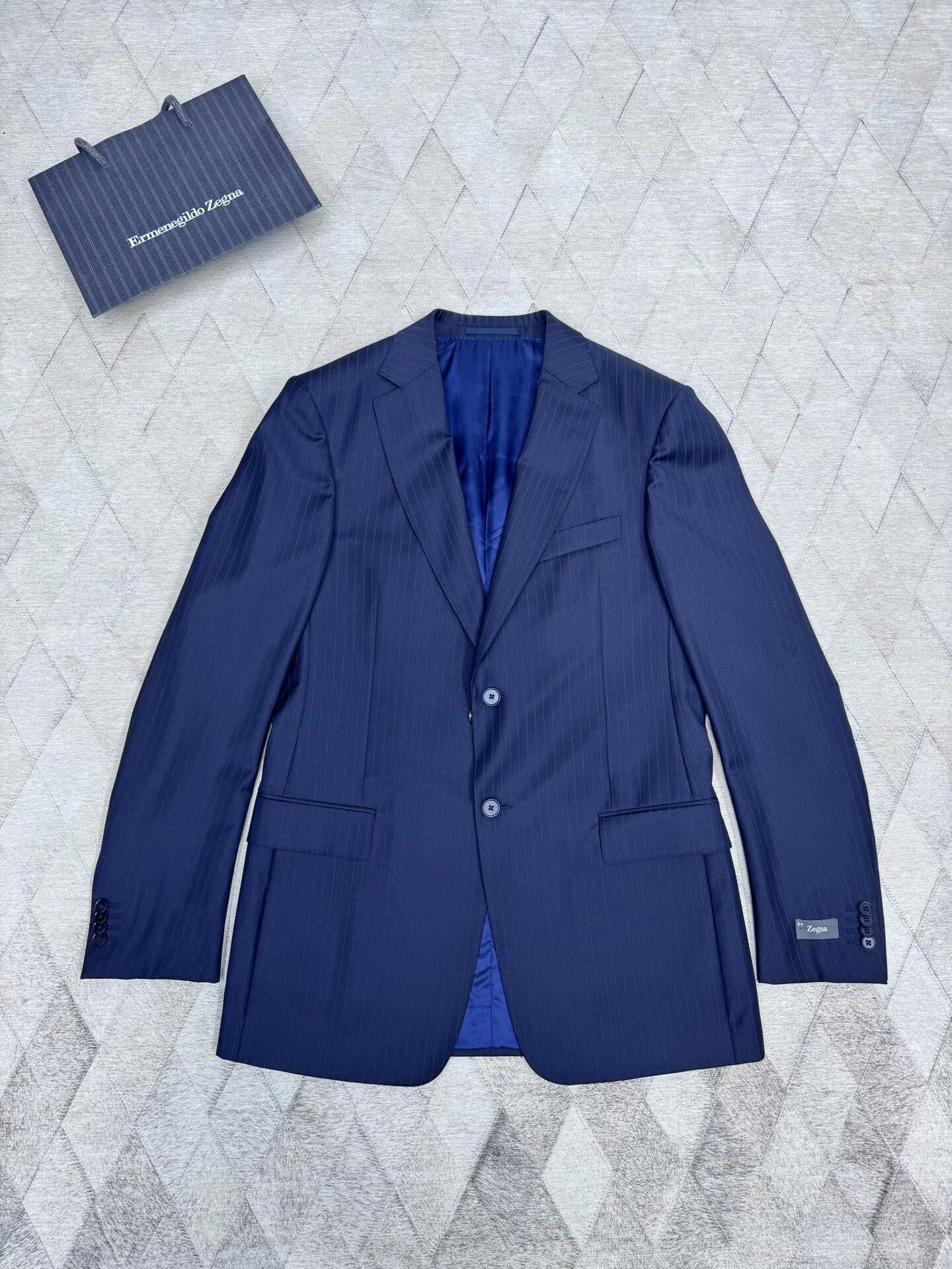 Ermenegildo Zegna Zegna Striped Wool Suit Size US M / EU 48-50 / 2 - 2 Thumbnail