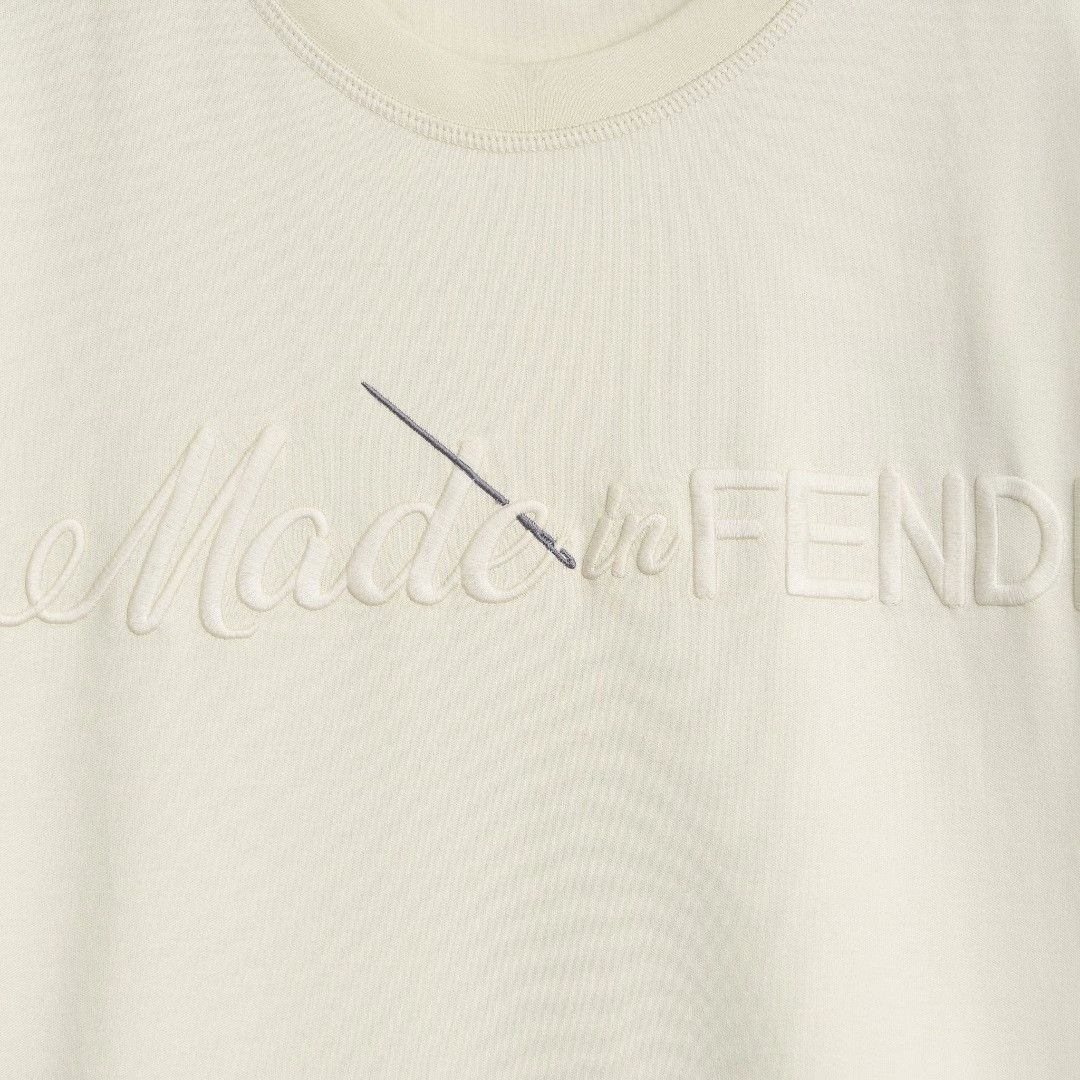Fendi Fendi Men's Letter Embroidery T-Shirt Size US L / EU 52-54 / 3 - 3 Thumbnail