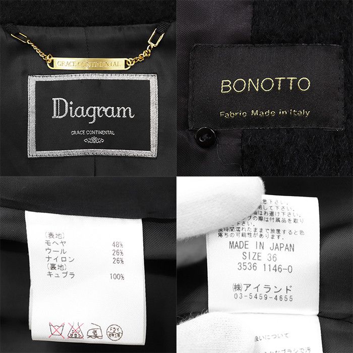 Other Other Diagram GRACE CONTINENTAL BONOTTO Mohair Wool Nylon Coat Textile Outerwear DUTY FREE for USA Size ONE SIZE - 10 Thumbnail