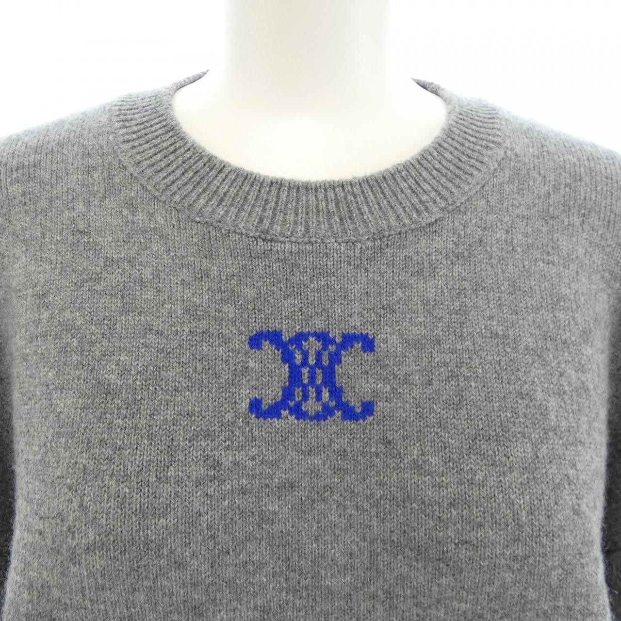 Celine Celine CELINE Triomphe Jacquard Cashmere Blend Knit Textile Tops RY0M40X73 DUTY FREE for USA Size ONE SIZE - 5 Thumbnail