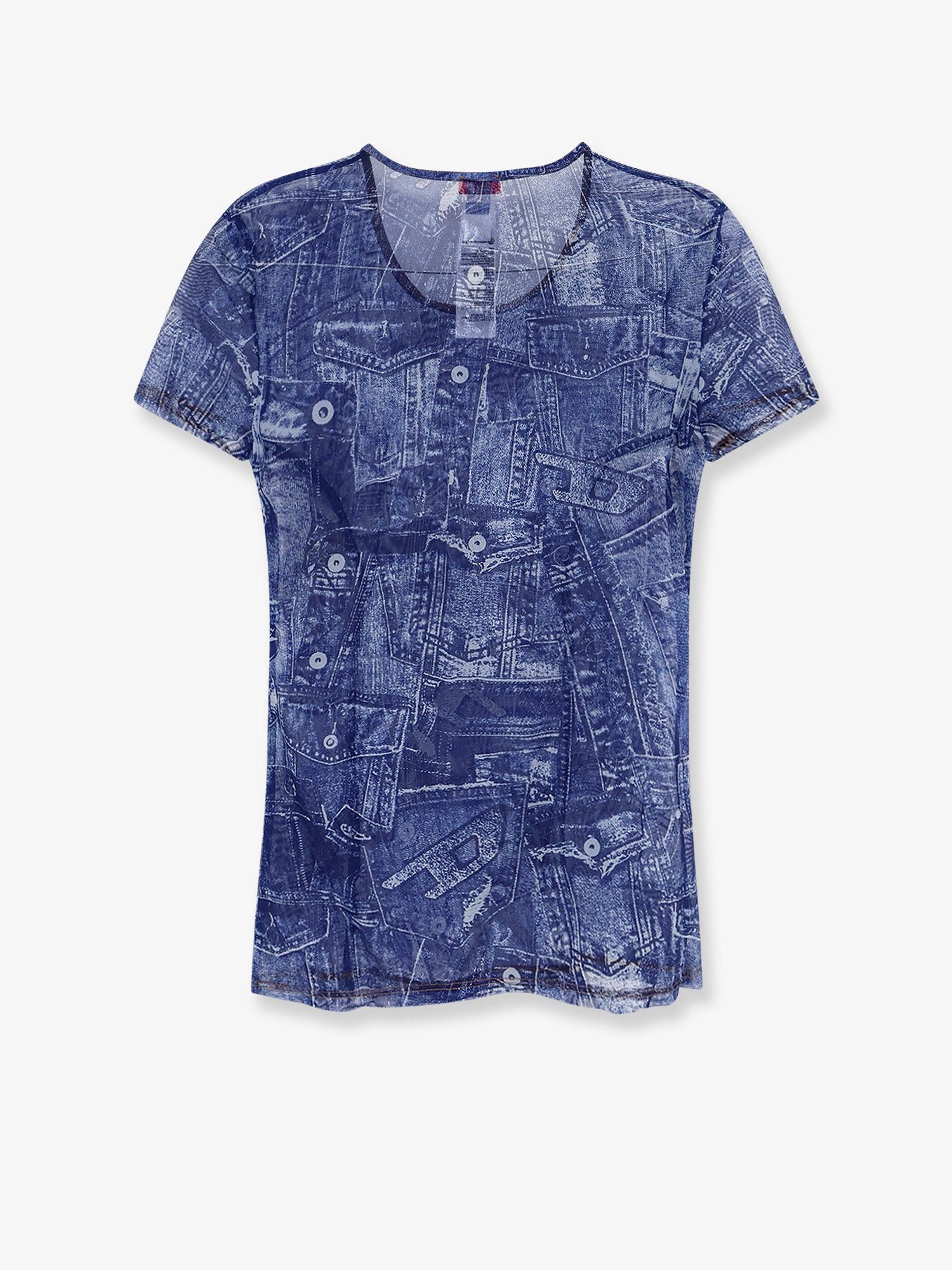 Diesel Kasia T-Shirt With Denim Print Size XS / US 0-2 / IT 36-38 - 2 Thumbnail