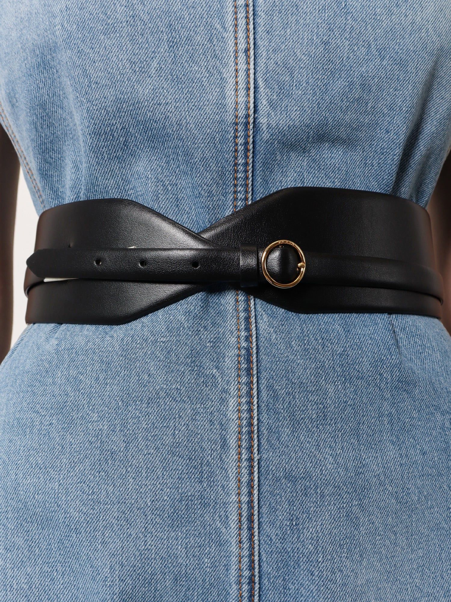 Alaia Maxi Leather Belt With Metal Buckle Size ONE SIZE - 3 Thumbnail