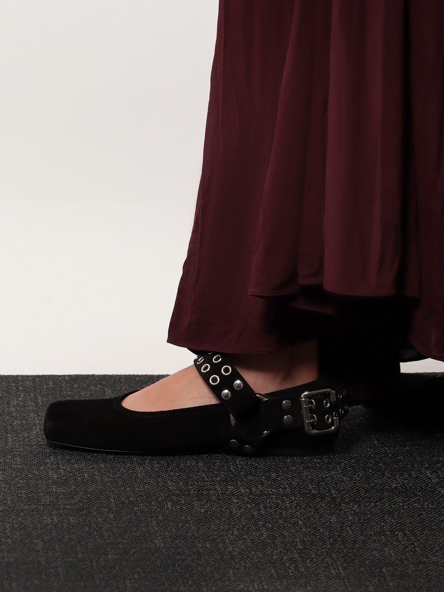 Alaia Suede Biker Flat Ballerinas Size US 9 / IT 39 - 2 Thumbnail