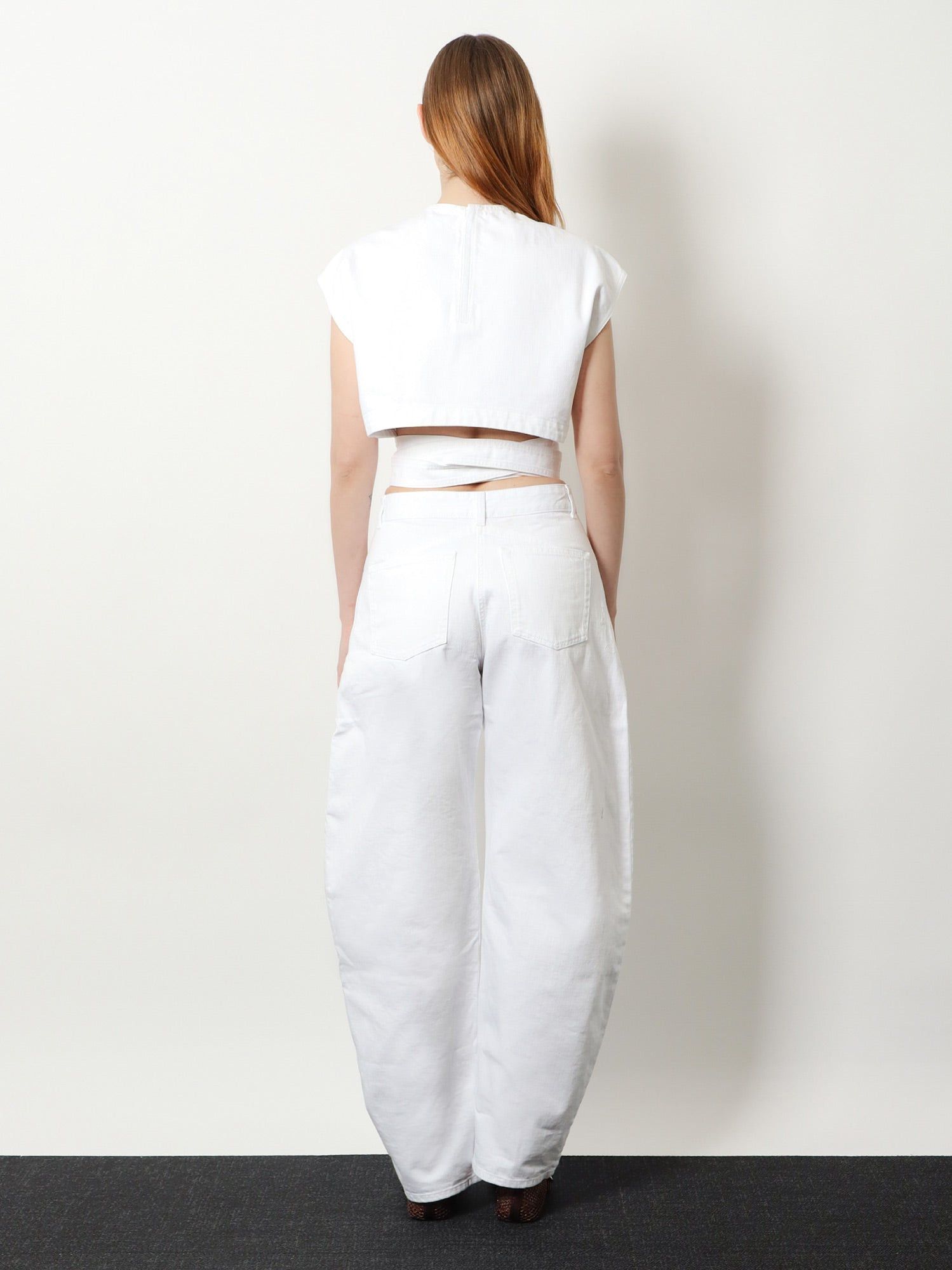 Alaia Cotton Crop Fit Belted Top Size M / US 6-8 / IT 42-44 - 4 Thumbnail