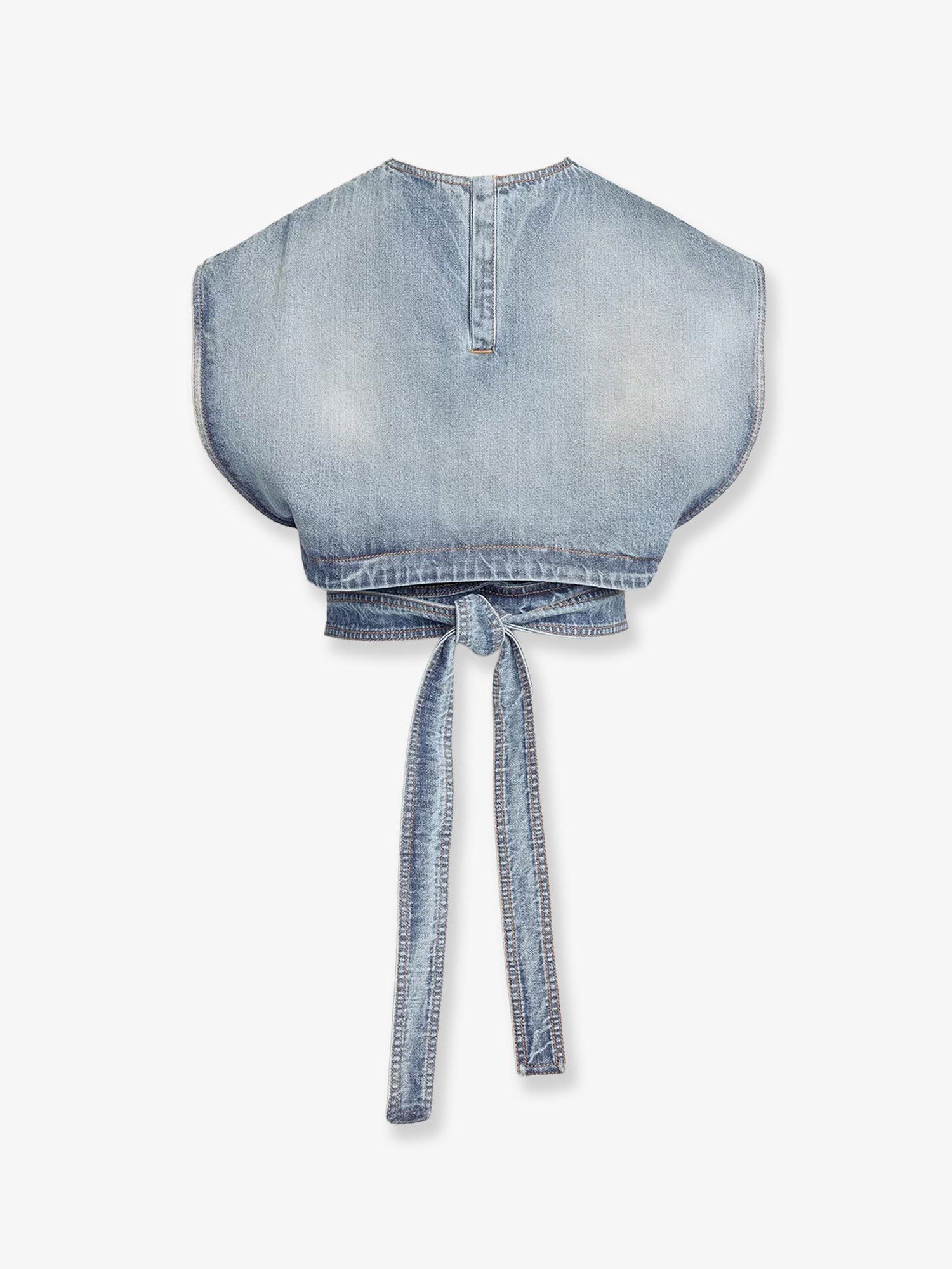 Alaia Belted Denim Top Size M / US 6-8 / IT 42-44 - 2 Thumbnail