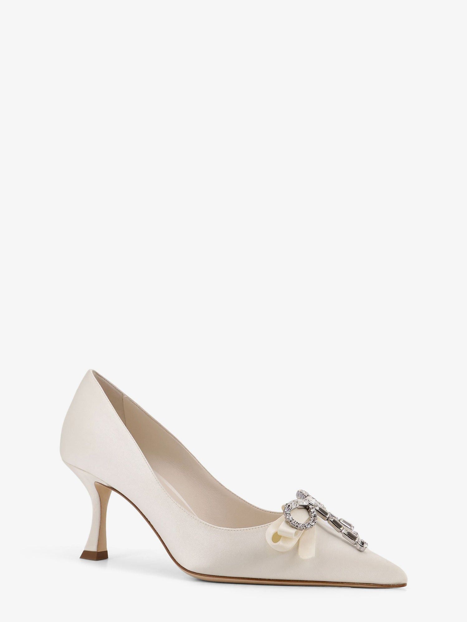 Jimmy Choo Auria Satin Pumps With Crystal Bow Detail Size US 8 / IT 38 - 2 Thumbnail