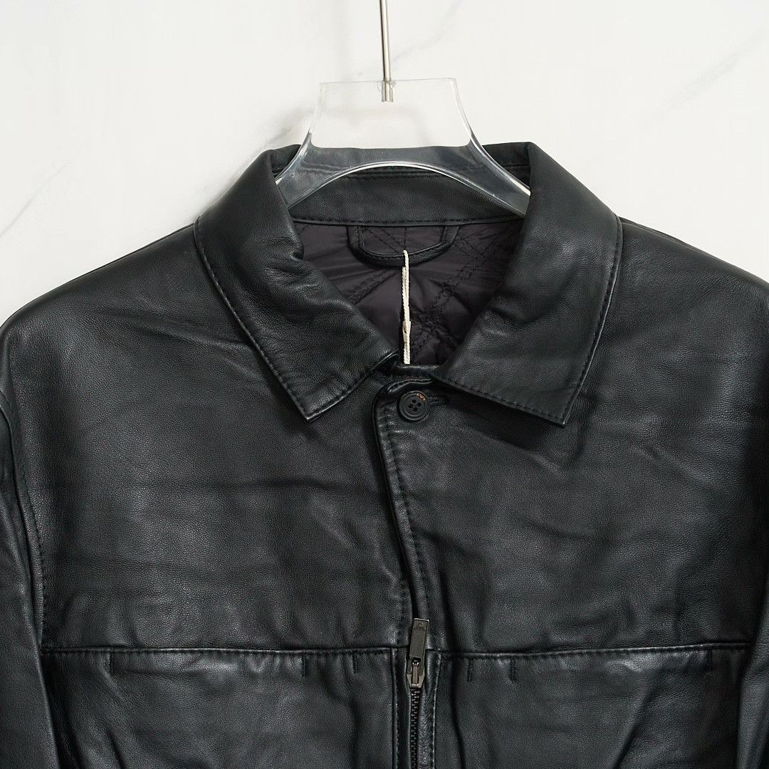 Emporio Armani Emporio Armani Men's Minimalist Leather Jacket Size US M / EU 48-50 / 2 - 2 Thumbnail