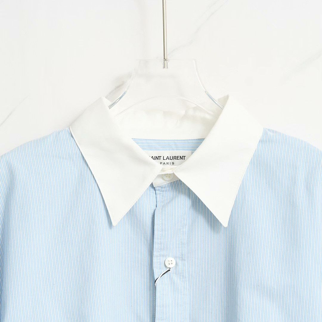 Saint Laurent Paris Saint Laurent Women's Colorblock Stripe Shirt Size S / US 4 / IT 40 - 2 Thumbnail