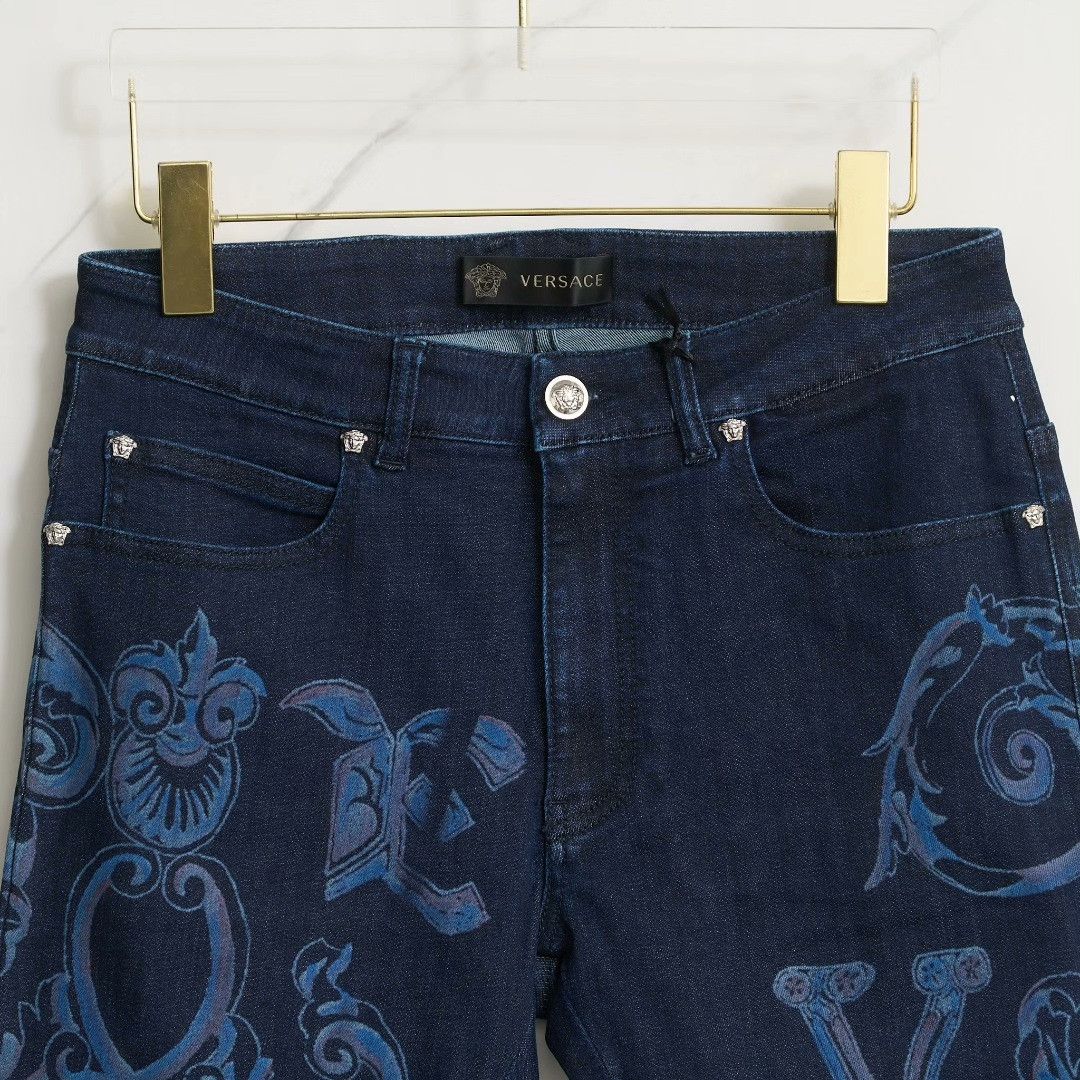 Versace Versace Men's Baroque Print Jeans Size US 30 / EU 46 - 2 Thumbnail