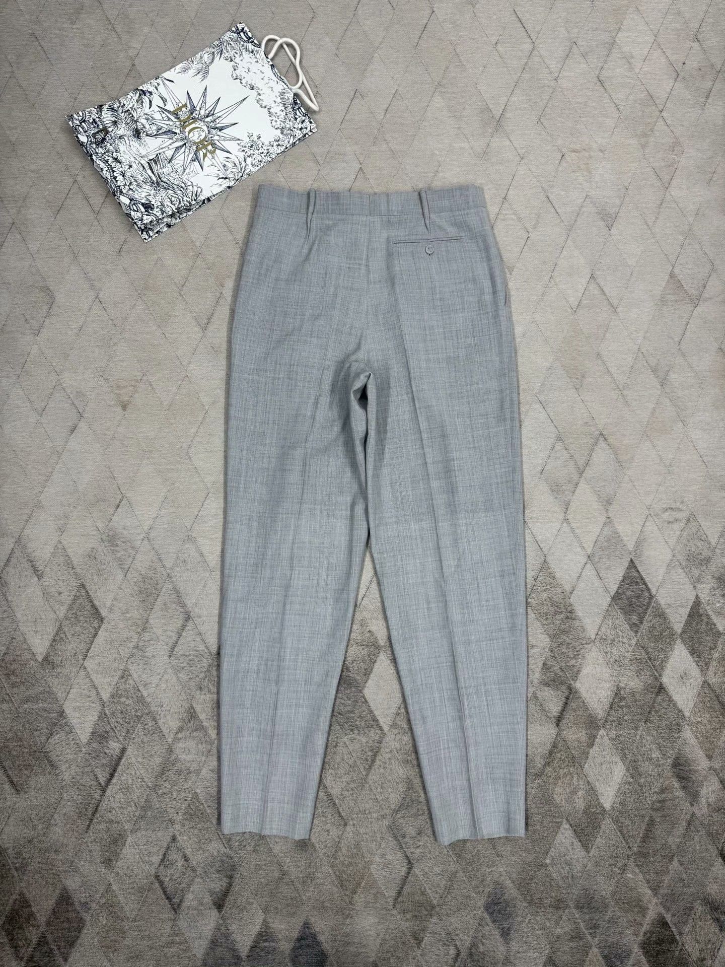 Dior Dior Gray Wool Trousers Size US 34 / EU 50 - 5 Thumbnail