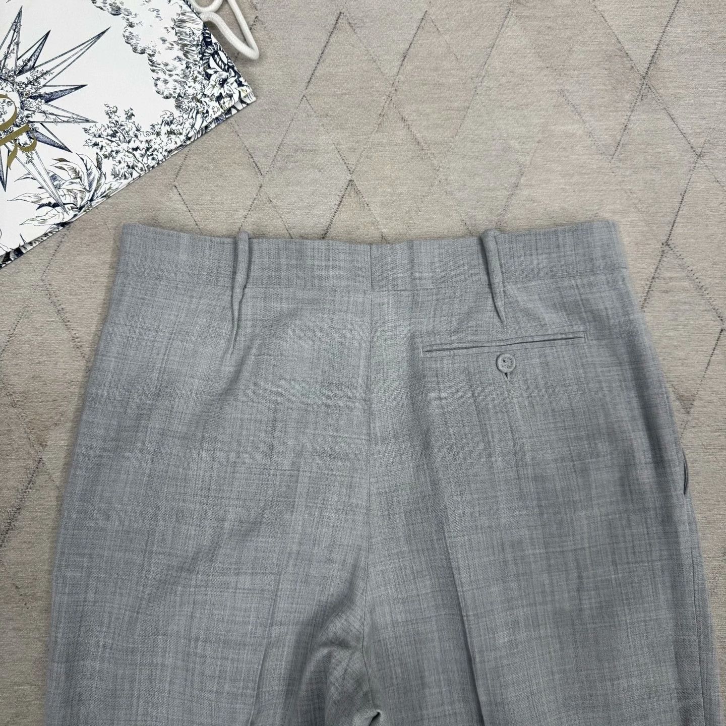 Dior Dior Gray Wool Trousers Size US 34 / EU 50 - 6 Thumbnail