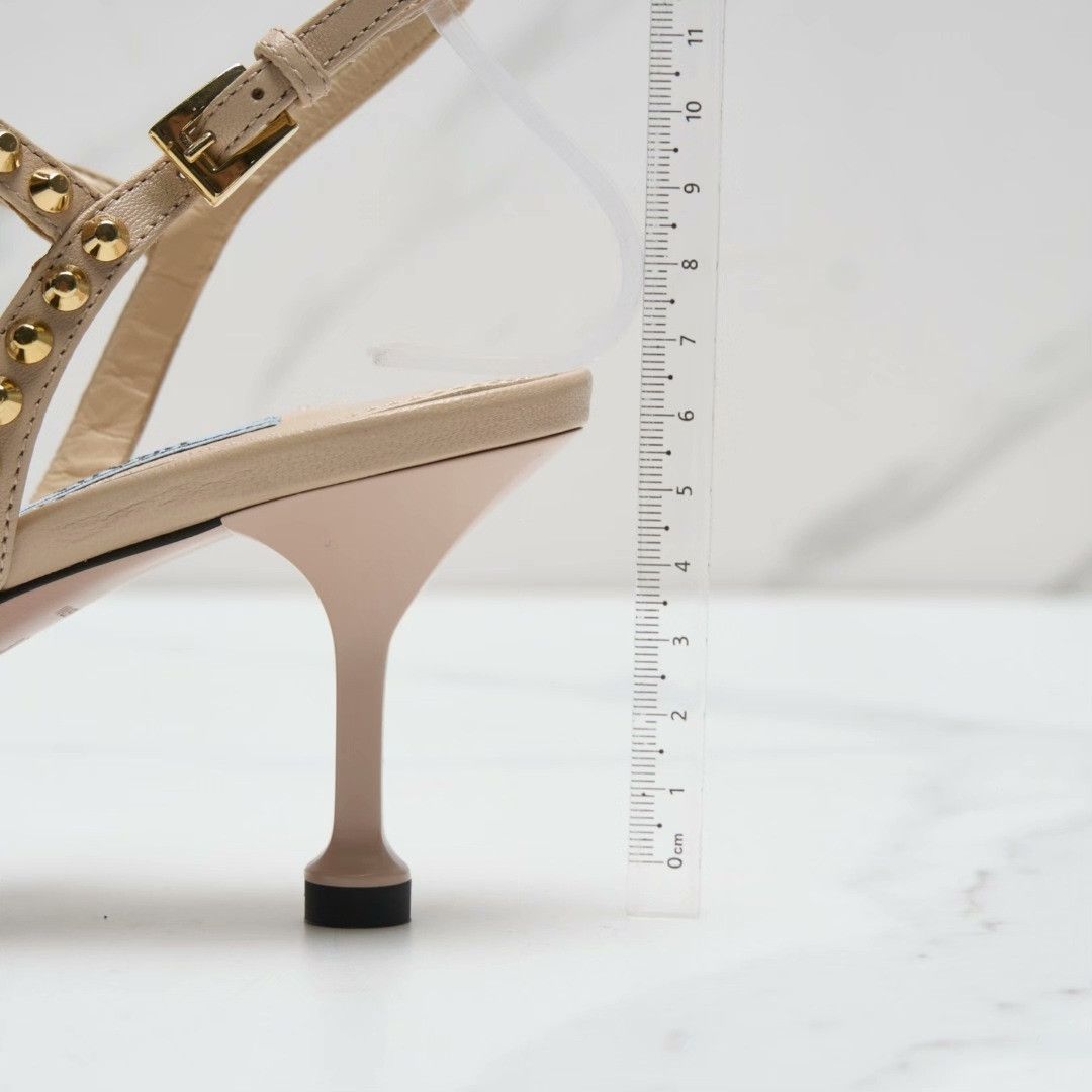 Prada Prada Women's Studded Stiletto Sandals Size US 6 / IT 36 - 9 Thumbnail