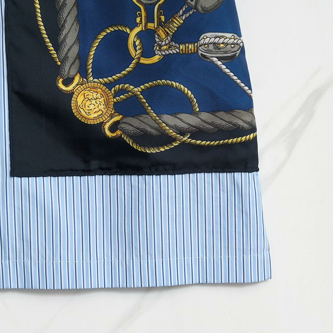 Versace Versace Men's Baroque Print Striped Shirt Size US M / EU 48-50 / 2 - 3 Thumbnail