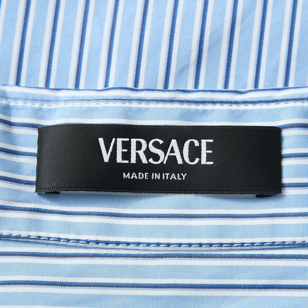 Versace Versace Men's Baroque Print Striped Shirt Size US M / EU 48-50 / 2 - 6 Thumbnail