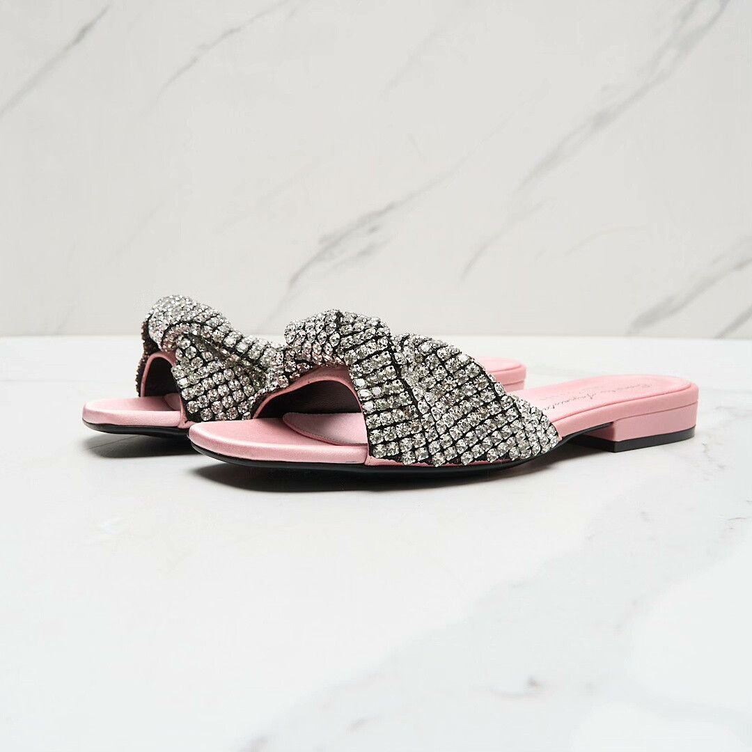 Sergio Rossi Sergio Rossi Women's Rhinestone Knot Sandals Size US 4 / IT 34 - 2 Thumbnail