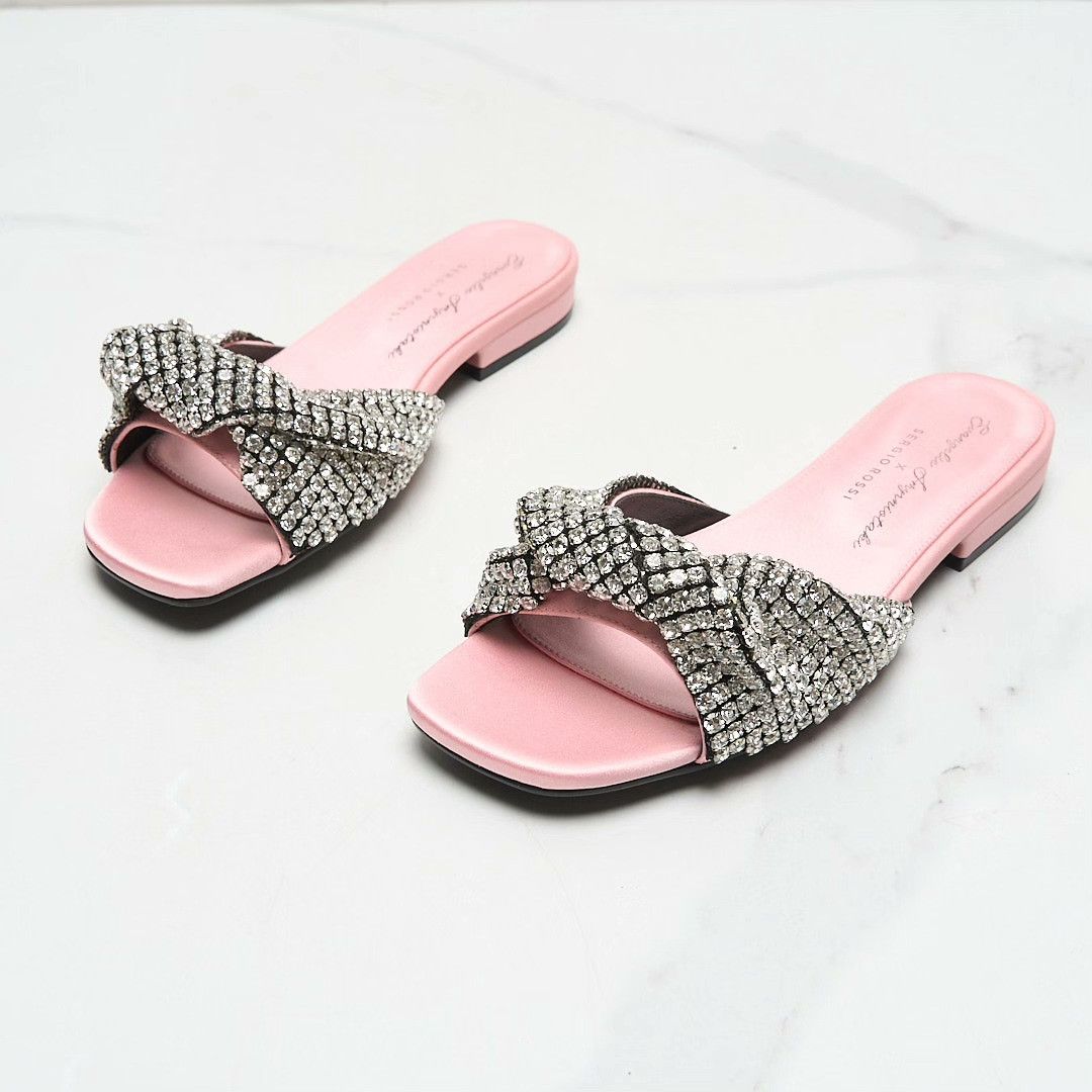 Sergio Rossi Sergio Rossi Women's Rhinestone Knot Sandals Size US 4 / IT 34 - 3 Thumbnail