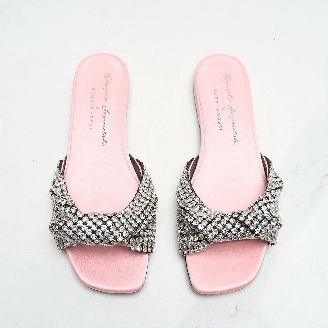 Sergio Rossi Sergio Rossi Women's Rhinestone Knot Sandals Size US 4 / IT 34 - 4 Thumbnail