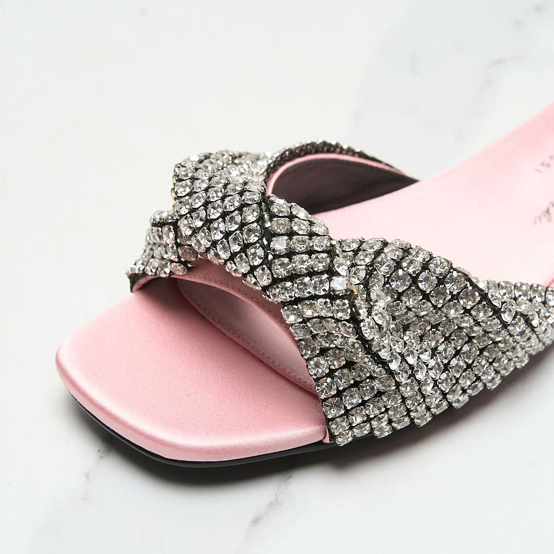 Sergio Rossi Sergio Rossi Women's Rhinestone Knot Sandals Size US 4 / IT 34 - 5 Thumbnail