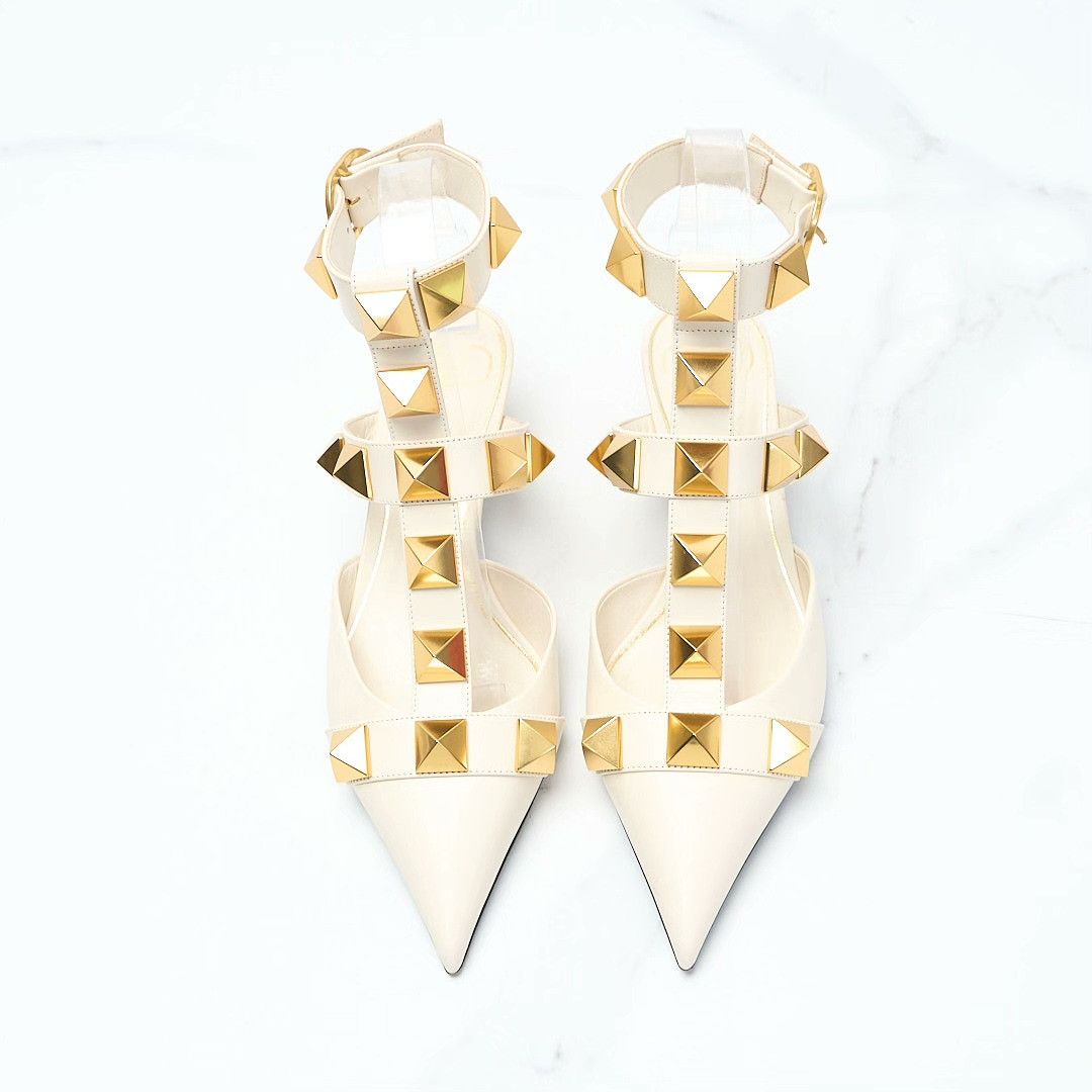 Valentino Valentino Women's Studded Kitten Heels Size US 4 / IT 34 - 4 Thumbnail
